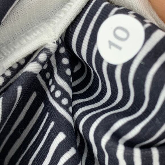 Lululemon Wunder Under Pant Womens Sz 10 Hi Rise Dottie Tribe White Black - Picture 4 of 4